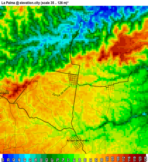 La Palma elevation map