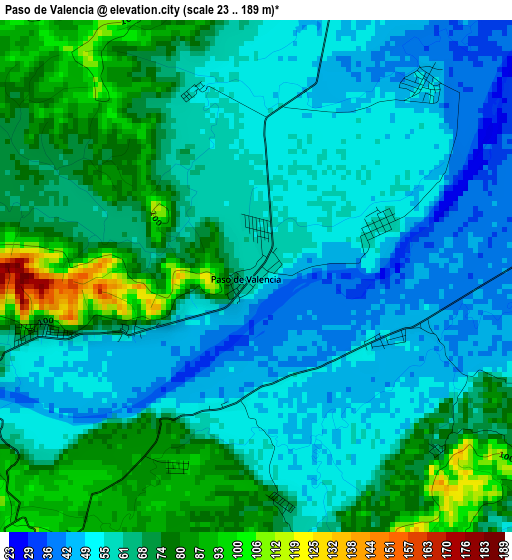 Paso de Valencia elevation map