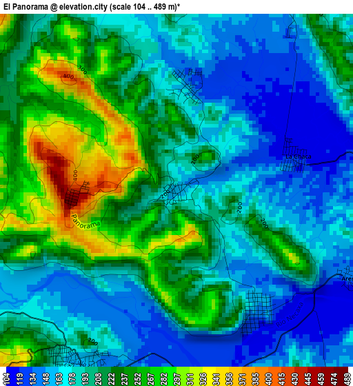 El Panorama elevation map