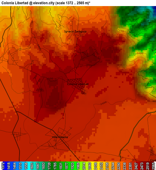 Colonia Libertad elevation map