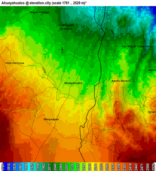 Ahueyahualco elevation map