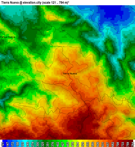 Tierra Nueva elevation map