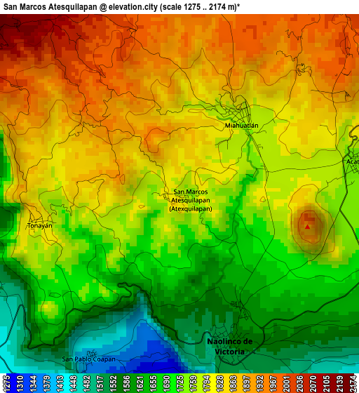 San Marcos Atesquilapan elevation map
