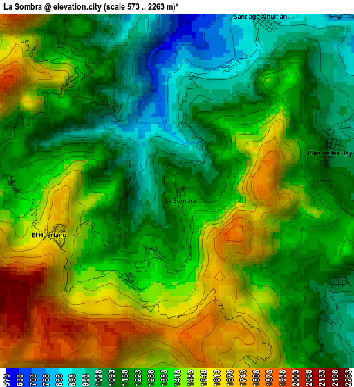 La Sombra elevation map