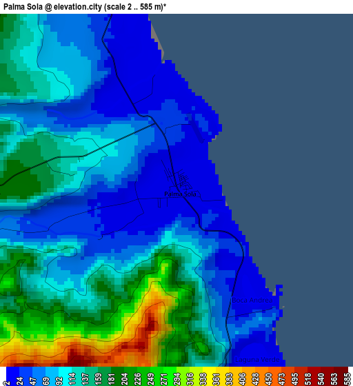 Palma Sola elevation map