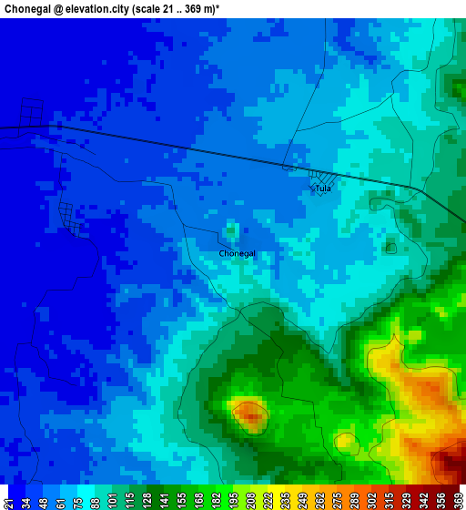 Chonegal elevation map