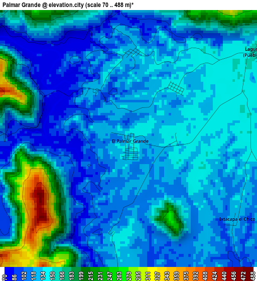 Palmar Grande elevation map