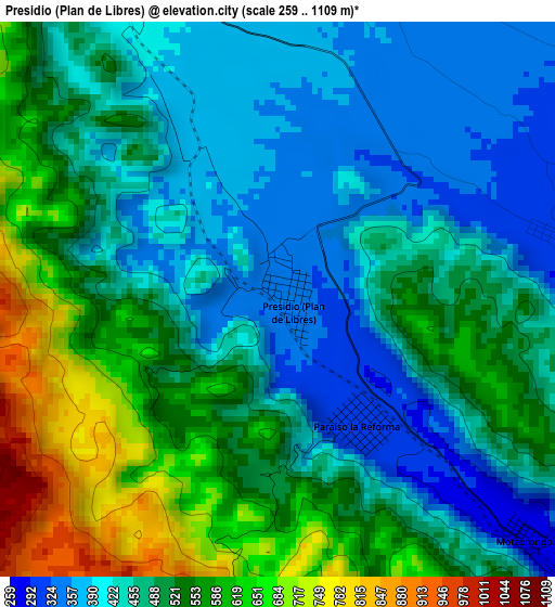 Presidio (Plan de Libres) elevation map