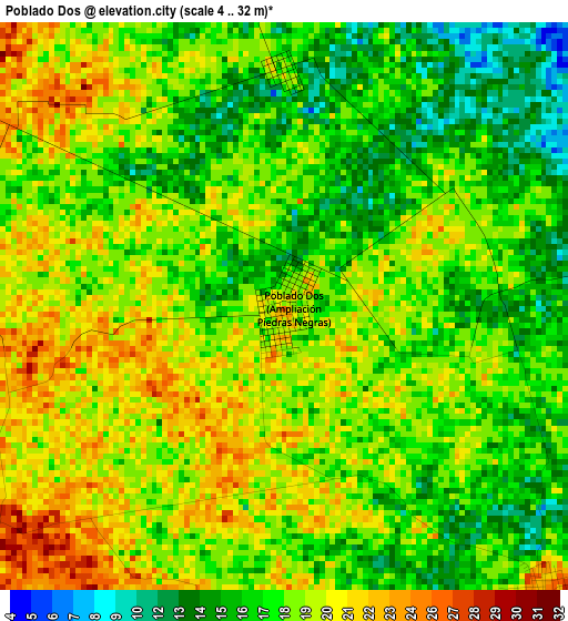 Poblado Dos elevation map