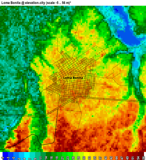 Loma Bonita elevation map