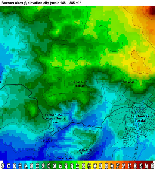 Buenos Aires elevation map