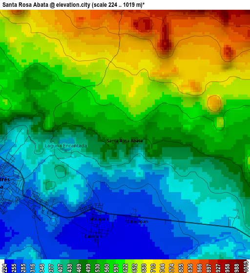 Santa Rosa Abata elevation map