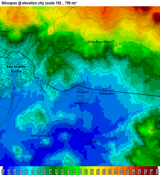 Sihuapan elevation map