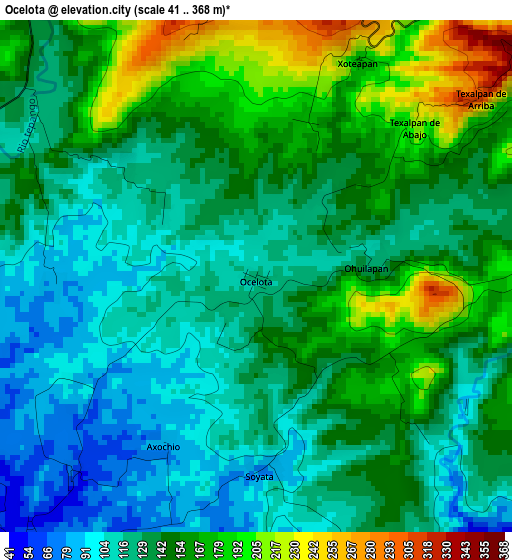 Ocelota elevation map