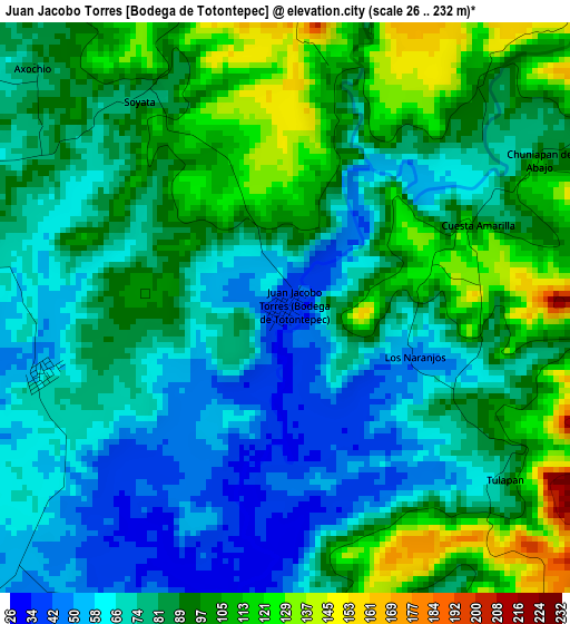 Juan Jacobo Torres [Bodega de Totontepec] elevation map