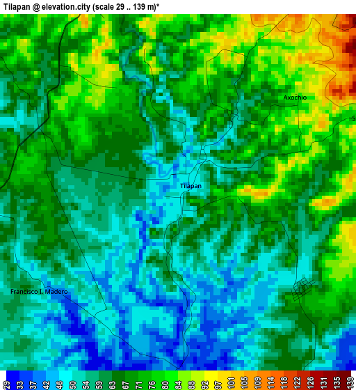 Tilapan elevation map