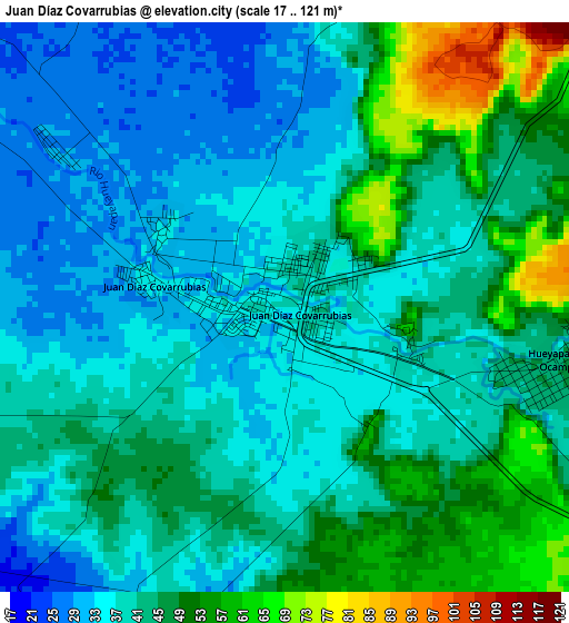 Juan Díaz Covarrubias elevation map