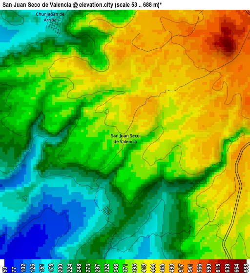 San Juan Seco de Valencia elevation map