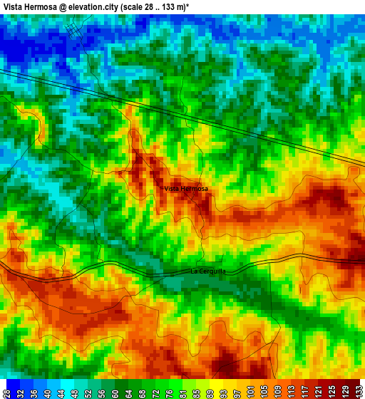 Vista Hermosa elevation map