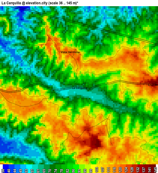 La Cerquilla elevation map