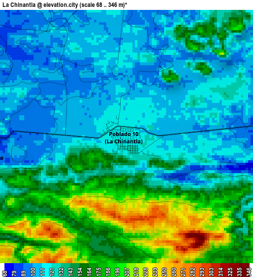 La Chinantla elevation map