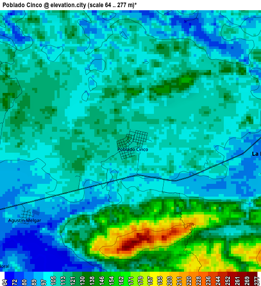 Poblado Cinco elevation map