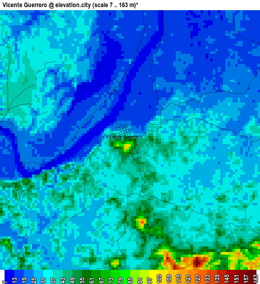 Vicente Guerrero elevation map