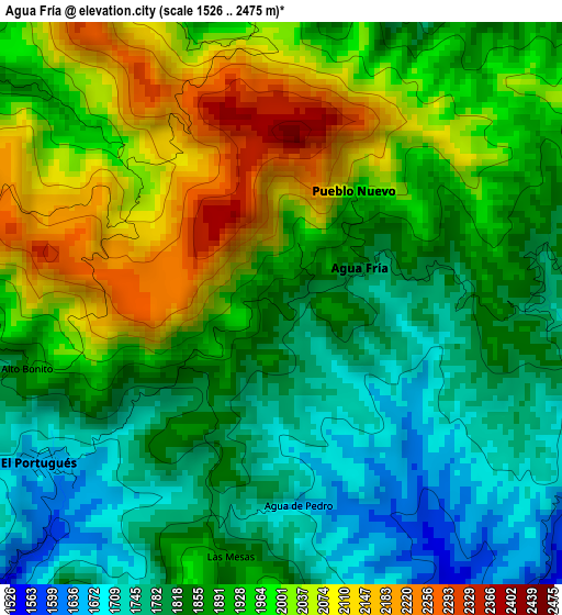 Agua Fría elevation map