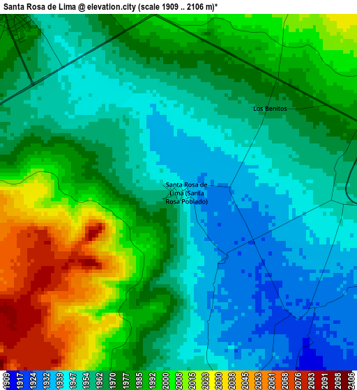 Santa Rosa de Lima elevation map