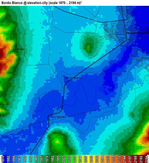 Bordo Blanco elevation map