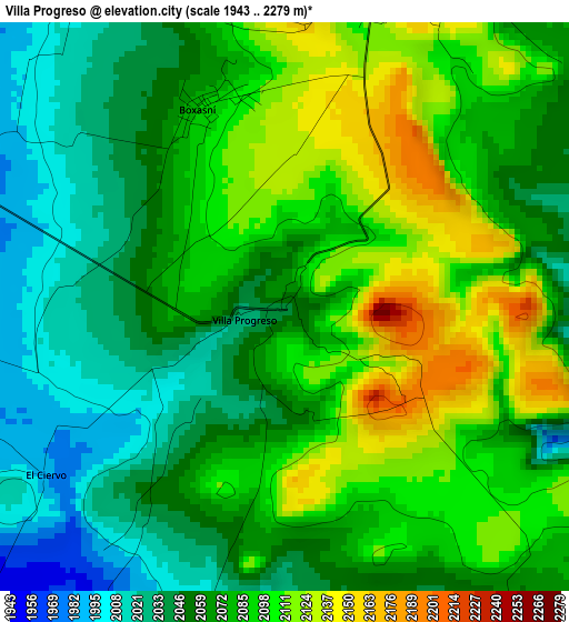 Villa Progreso elevation map