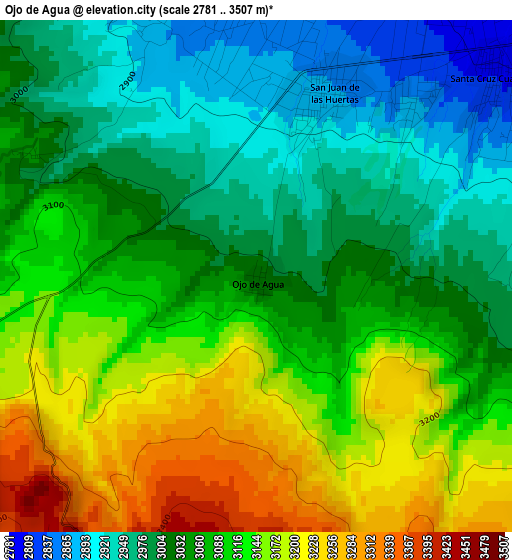 Ojo de Agua elevation map