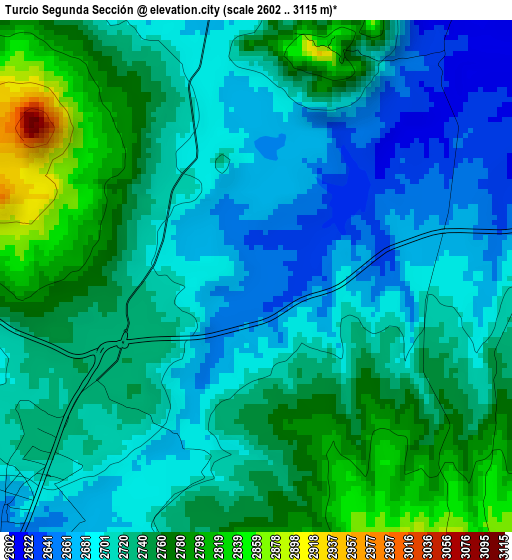 Turcio Segunda Sección elevation map