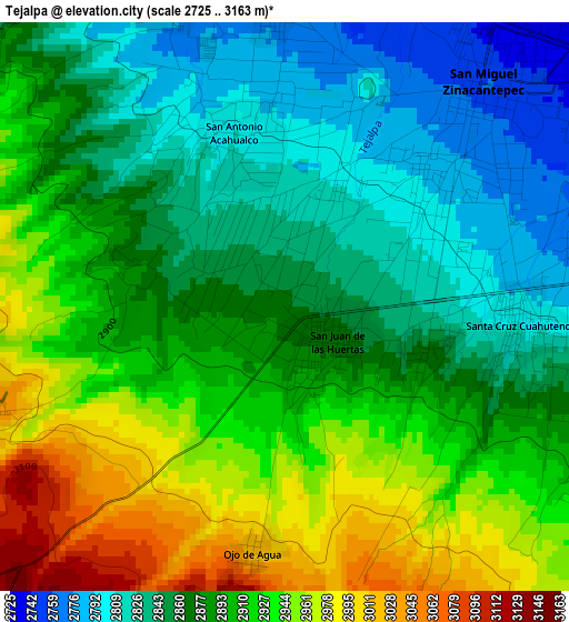 Tejalpa elevation map