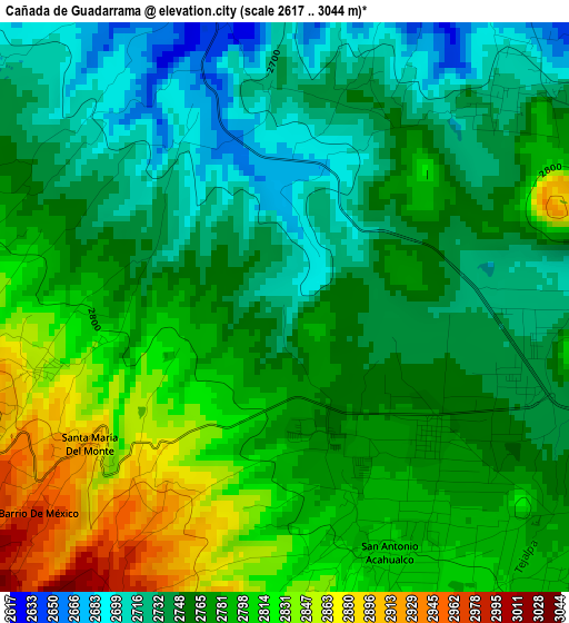 Cañada de Guadarrama elevation map