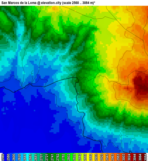 San Marcos de la Loma elevation map