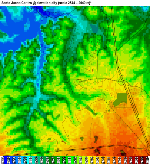 Santa Juana Centro elevation map