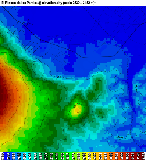 El Rincón de los Perales elevation map