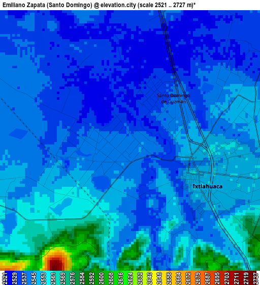 Emiliano Zapata (Santo Domingo) elevation map