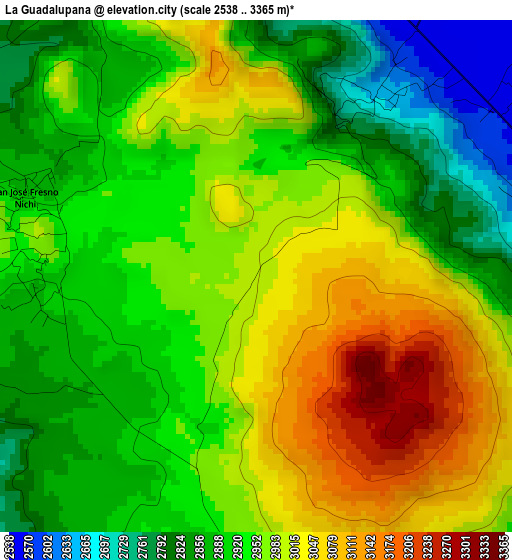 La Guadalupana elevation map