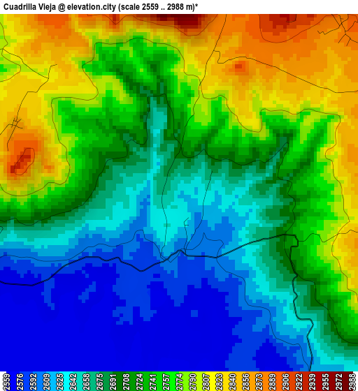 Cuadrilla Vieja elevation map