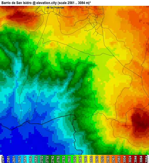 Barrio de San Isidro elevation map