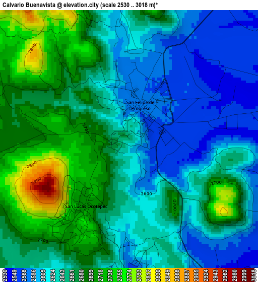 Calvario Buenavista elevation map