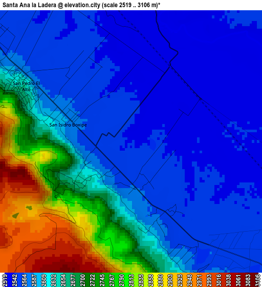 Santa Ana la Ladera elevation map