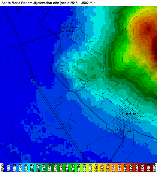 Santa María Endare elevation map