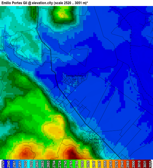 Emilio Portes Gil elevation map