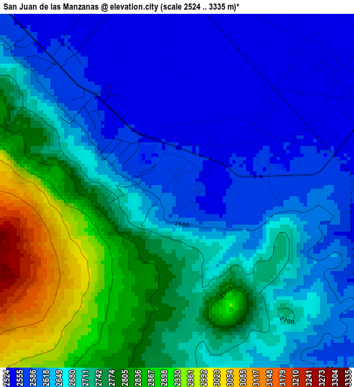 San Juan de las Manzanas elevation map