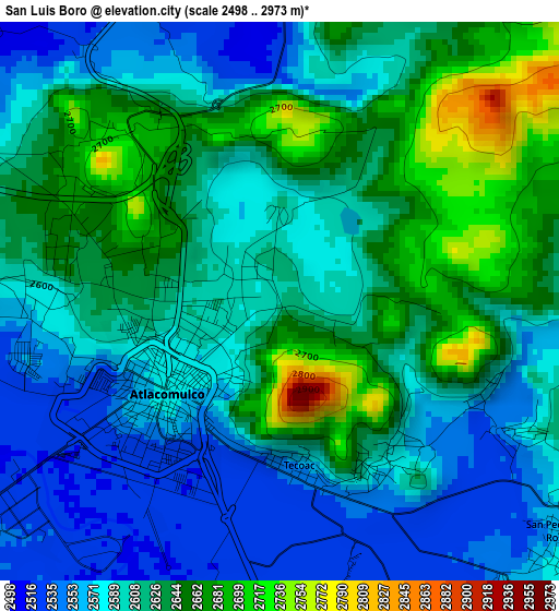 San Luis Boro elevation map