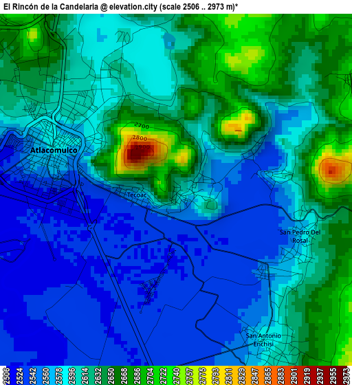 El Rincón de la Candelaria elevation map