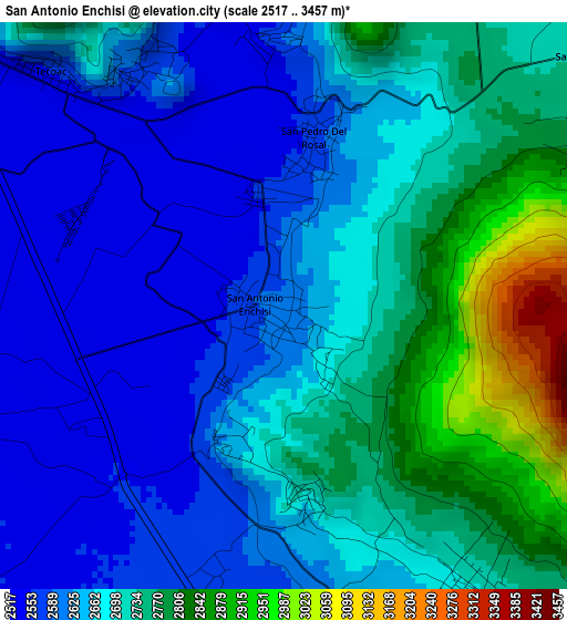 San Antonio Enchisi elevation map